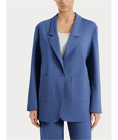 DS13GA -  Blazer Donna Estivo Ragno: Giacca Destrutturata in Compact Light a 1 Bottone. Colore: Oceana C70