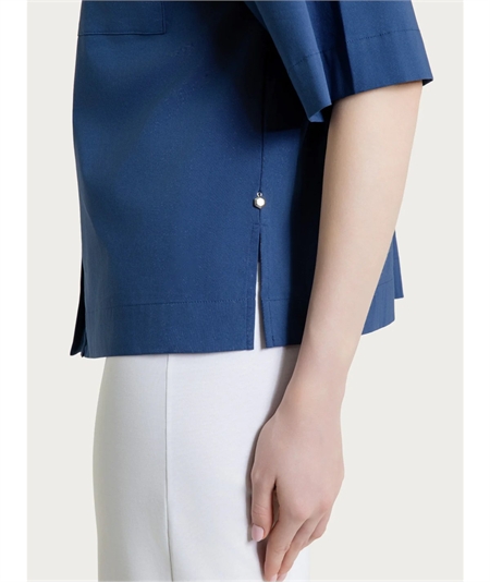 Ragno DH15S - Camicia manica corta e tasche sul petto in cotone Super Fresh Colore: Oceana C70