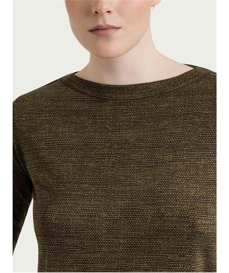 Ragno DS95TB - Maglietta scollo barca manica 3/4 in jersey di viscosa a fantasia. Colore: Fant. Military Olive D54F