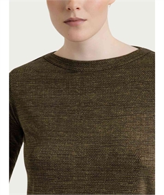 Ragno DS95TB - Maglietta scollo barca manica 3/4 in jersey di viscosa a fantasia. Colore: Fant. Military Olive D54F