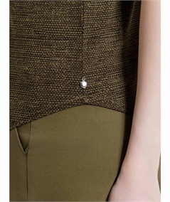 Ragno DS95TB - Maglietta scollo barca manica 3/4 in jersey di viscosa a fantasia. Colore: Fant. Military Olive D54F