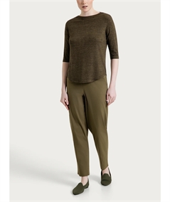 Ragno DS95TB - Maglietta scollo barca manica 3/4 in jersey di viscosa a fantasia. Colore: Fant. Military Olive D54F