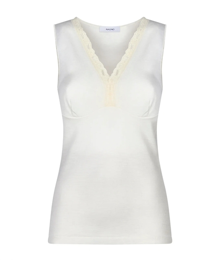 Ragno 073094 - Maglia intima donna spalla larga forma seno lana merino extrafine. Colore Bianco 002