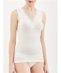 Ragno 073094 - Maglia intima donna spalla larga forma seno lana merino extrafine. Colore Bianco 002