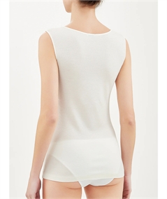 Ragno 073094 - Maglia intima donna spalla larga forma seno lana merino extrafine. Colore Bianco 002