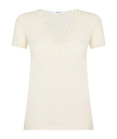 Ragno 073098 - Maglia intima donna manica corta con forma seno in lana merino extrafine. Colore: Bianco 002 