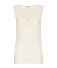 Ragno 072454 - Canotta intima donna spalla larga con forma del seno in lana merino e cotone. Colore: Bianco 002