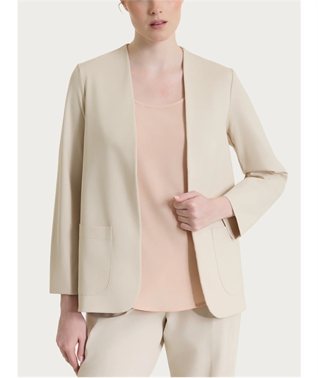 Ragno D293GC- Blazer Estivo da Donna Destrutturato Senza Revers in Cotone Compact Light. Colore: Champignon 786
