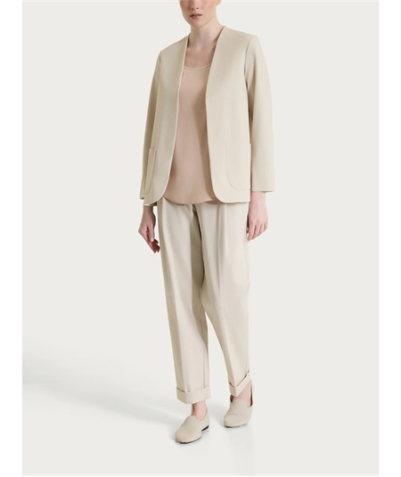 Ragno D293GC- Blazer Estivo da Donna Destrutturato Senza Revers in Cotone Compact Light. Colore: Champignon 786