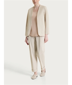 Ragno D293GC- Blazer Estivo da Donna Destrutturato Senza Revers in Cotone Compact Light. Colore: Champignon 786