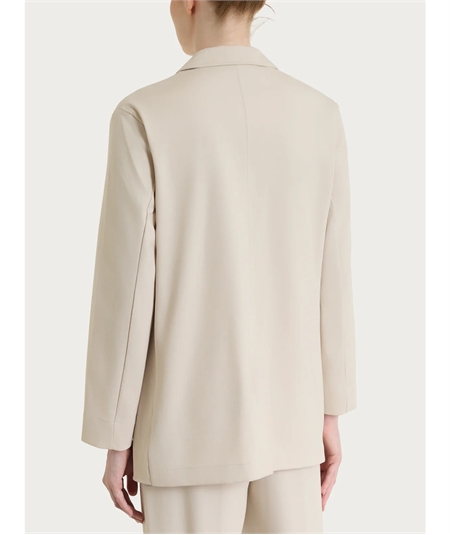 DS13GA -  Blazer Donna Estivo Ragno: Giacca Destrutturata in Compact Light a 1 Bottone. Colore: Champignon 786