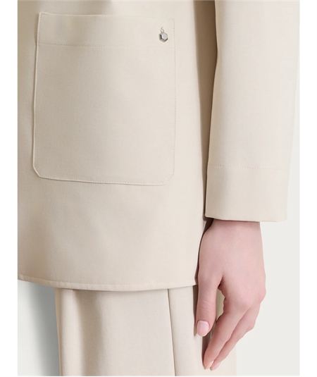 DS13GA -  Blazer Donna Estivo Ragno: Giacca Destrutturata in Compact Light a 1 Bottone. Colore: Champignon 786