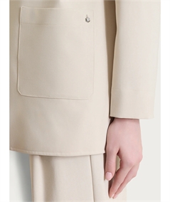 DS13GA -  Blazer Donna Estivo Ragno: Giacca Destrutturata in Compact Light a 1 Bottone. Colore: Champignon 786