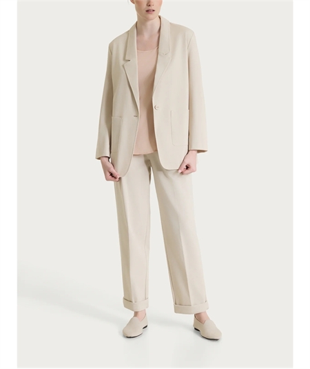 DS13GA -  Blazer Donna Estivo Ragno: Giacca Destrutturata in Compact Light a 1 Bottone. Colore: Champignon 786