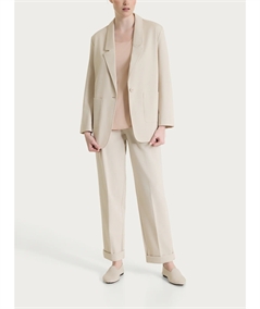 DS13GA -  Blazer Donna Estivo Ragno: Giacca Destrutturata in Compact Light a 1 Bottone. Colore: Champignon 786