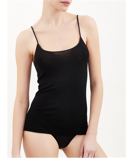 Ragno Art. 07402E - Top intimo donna lana merino e seta. Colore Nero 020