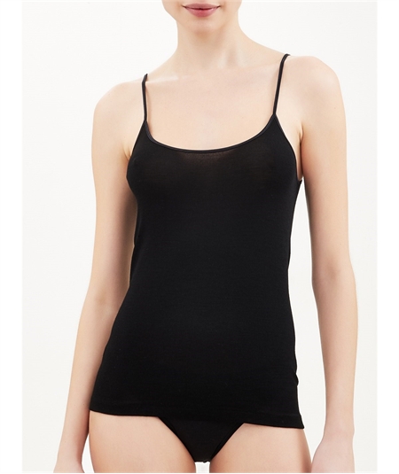 Ragno Art. 07402E - Top intimo donna lana merino e seta. Colore Nero 020