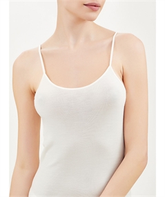 Ragno Art. 07402E - Top intimo donna lana merino e seta. Colore Bianco lana 002