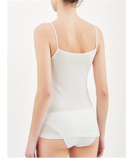 Ragno Art. 07402E - Top intimo donna lana merino e seta. Colore Bianco lana 002