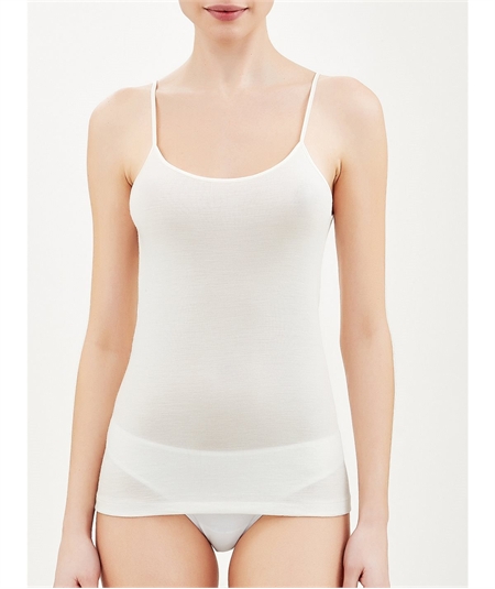 Ragno Art. 07402E - Top intimo donna lana merino e seta. Colore Bianco lana 002
