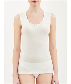 Ragno Art. 073092 - Canotta intima donna in pura lana merino extrafine. Colore: Bianco lana 002