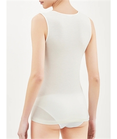 Ragno Art. 073092 - Canotta intima donna in pura lana merino extrafine. Colore: Bianco lana 002
