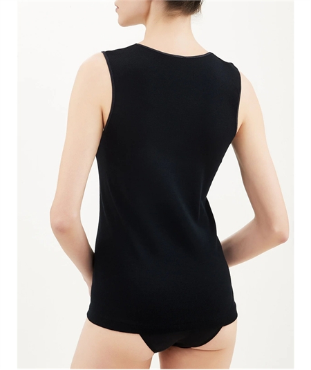 Ragno Art. 073092 - Canotta intima donna in pura lana merino extrafine. Colore: Nero 020  