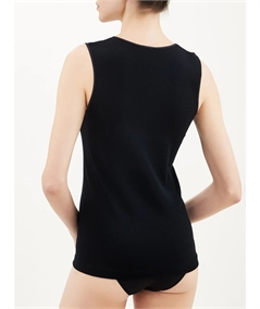Ragno Art. 073092 - Canotta intima donna in pura lana merino extrafine. Colore: Nero 020  
