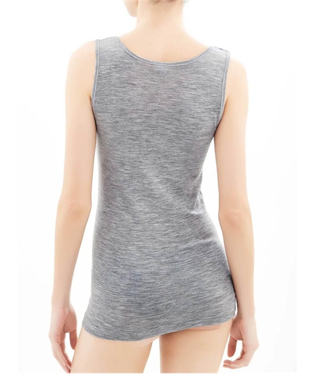 Ragno Art. 706292 - Canotta donna spalla larga Wonderwool lana merino extrafine. Colore: Grigio Melange