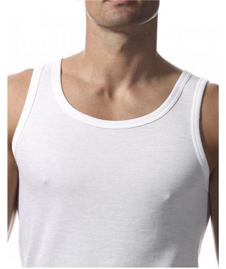 Ragno Art 065452 - Canotta intima uomo spalla larga in lana merino e cotone. Colore: Bianco 002