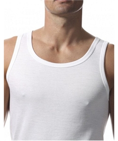 Ragno Art 065452 - Canotta intima uomo spalla larga in lana merino e cotone. Colore: Bianco 002
