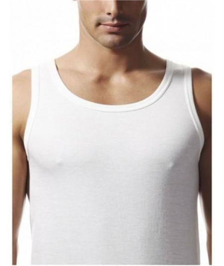 Ragno Art 065452 - Canotta intima uomo spalla larga in lana merino e cotone. Colore: Bianco 002