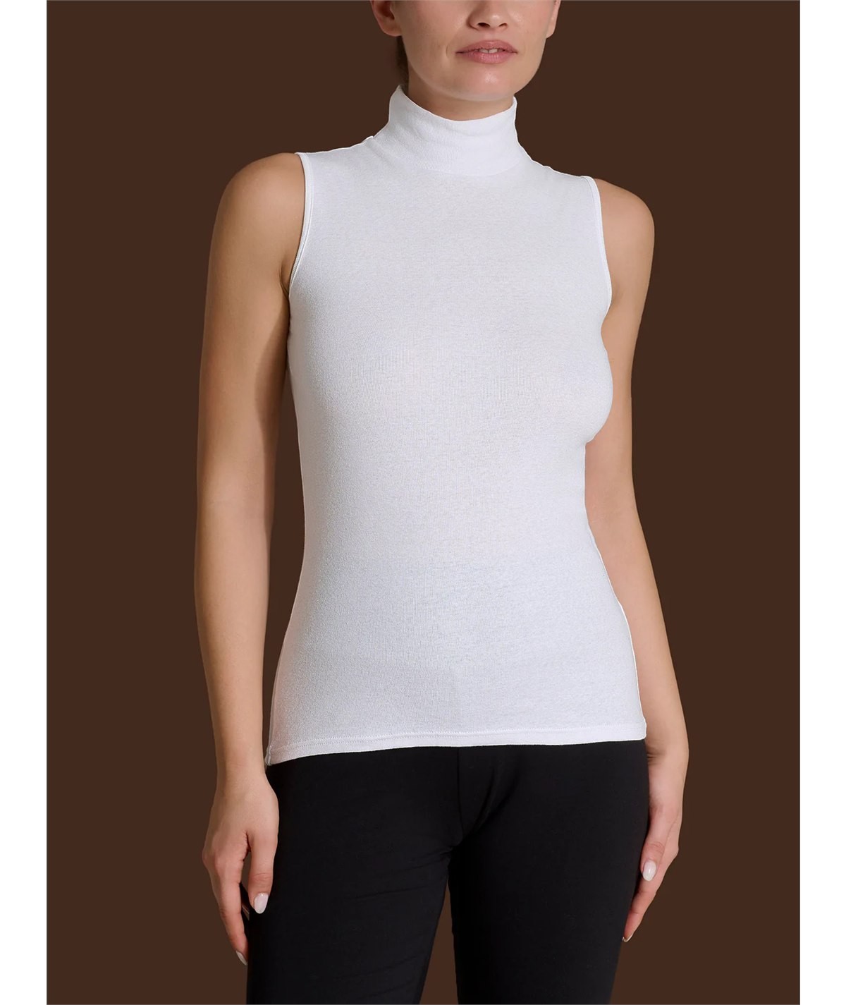 Ragno D274AX Maglia sottogiacca smanicato collo Lupetto in caldo cotone Biologico. Colore: Avorio 004