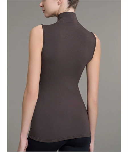 Ragno D274AX Maglia sottogiacca smanicato collo Lupetto in caldo cotone Biologico. Colore: Chocolate A75