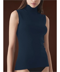 Ragno D274AX Maglia sottogiacca smanicato collo Lupetto in caldo cotone Biologico. Colore: Bleu 078
