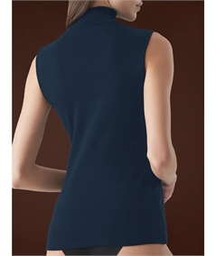 Ragno D274AX Maglia sottogiacca smanicato collo Lupetto in caldo cotone Biologico. Colore: Bleu 078