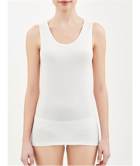 Ragno Art. 072452 - Canotta intima donna lana cotone. Colore: Bianco lana 002