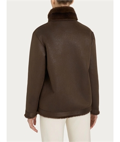 Ragno DQ43KX - Giacca double-face in Vegan Fur. Colore: Chocolate A75F