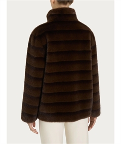 Ragno DQ43KX - Giacca double-face in Vegan Fur. Colore: Chocolate A75F