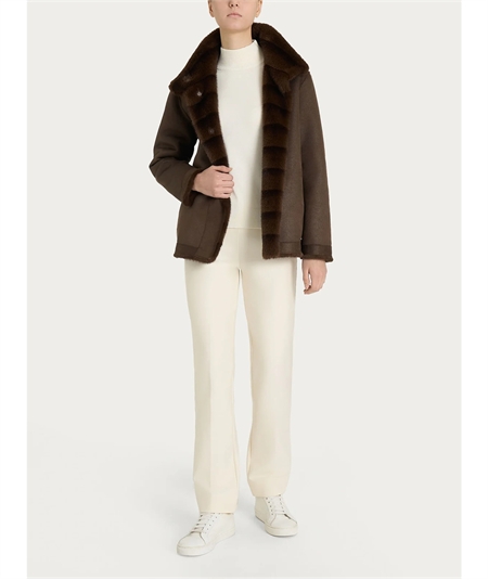 Ragno DQ43KX - Giacca double-face in Vegan Fur. Colore: Chocolate A75F