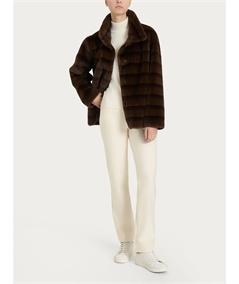 Ragno DQ43KX - Giacca double-face in Vegan Fur. Colore: Chocolate A75F