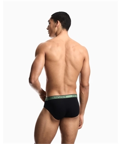 EM000258AF25019MC061 Set di 3 Slip Emporio Armani in cotone elasticizzato. Colore: Nero MC061