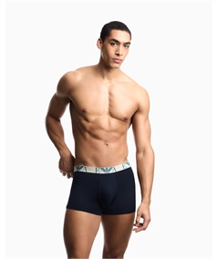 EM000259AF25018MB139 Set di 3 Slip Emporio Armani in cotone elasticizzato. Colore: Bleu MCB139