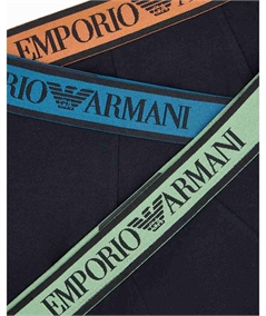 EM000259AF25019MC061 Set di 3 Slip Emporio Armani in cotone elasticizzato. Colore: Nero MC 061