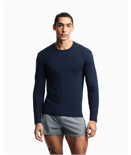 Maglia uomo Emporio Armani girocollo in Modal. Colore: Bleu