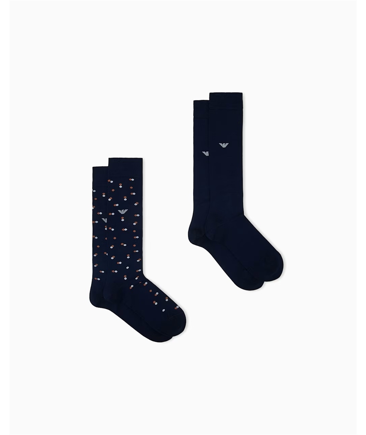 Set da 2 Paia di Calze Lunghe in Caldo Cotone Emporio Armani. colore: Bleu MB657