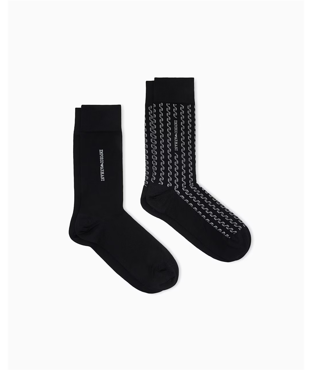 Set da 2 Paia di Calze Corte in Caldo Cotone Emporio Armani. Colore: Nero