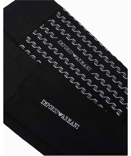 Set da 2 Paia di Calze Corte in Caldo Cotone Emporio Armani. Colore: Nero