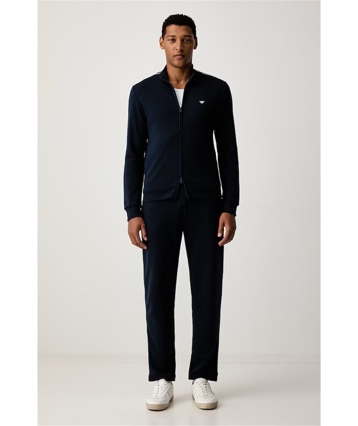 Tuta da Uomo Longewear con ZIp in Cotone Felpato Emporio Armani. Colore: Bleu