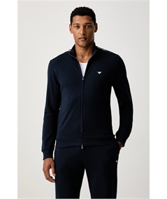 Tuta da Uomo Longewear con ZIp in Cotone Felpato Emporio Armani. Colore: Bleu